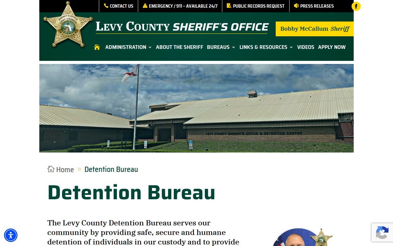 Levy County Sheriff’s Office Detention Bureau release records source
