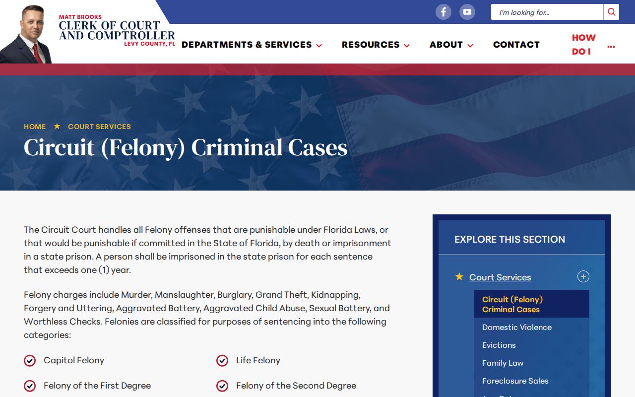 Levy County court release record access warning